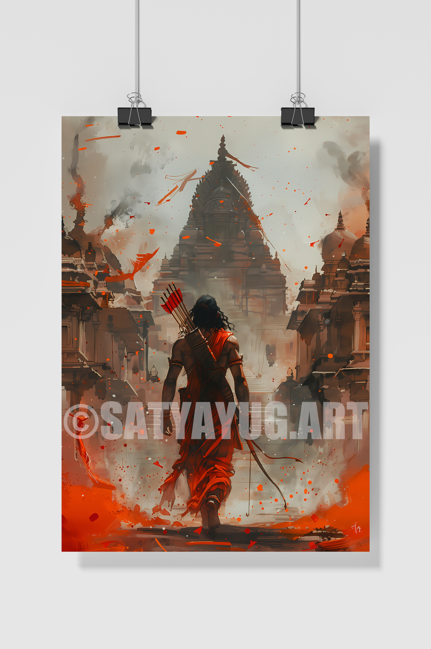 The Return of Ram | 'अयोध्या की ओर राम' | Portrait - 1 x 1.5 ft (Glossy)