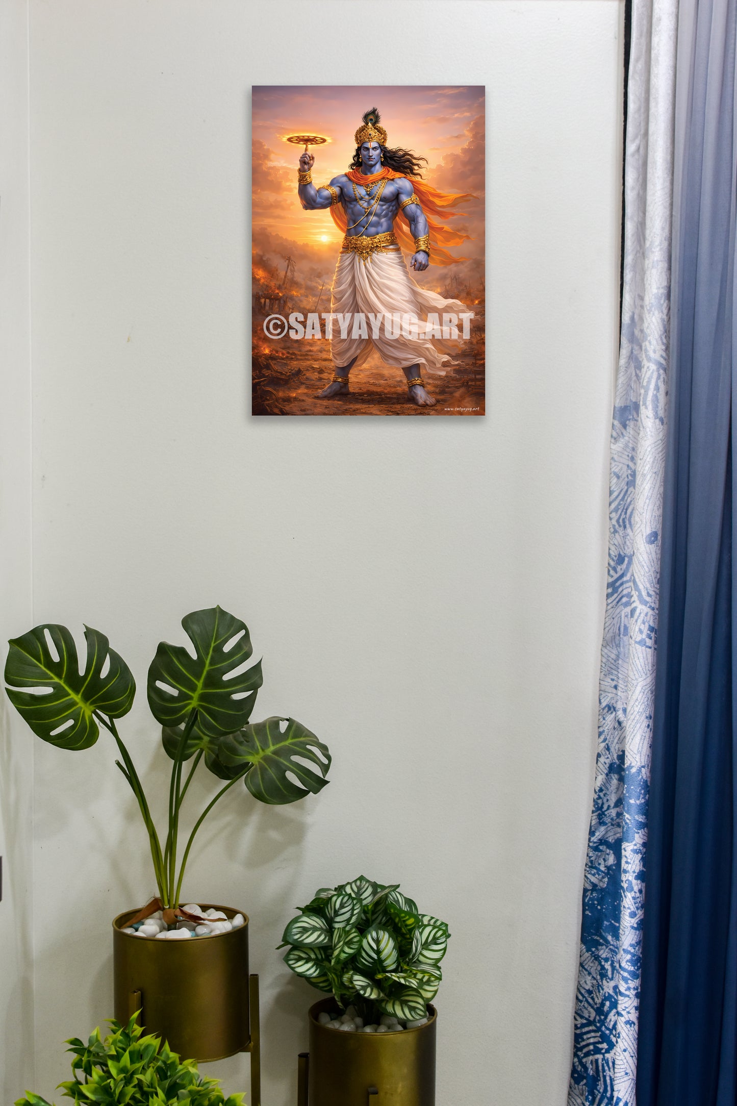 The Krishna Poster | 'धर्मसंस्थापनार्थाय सम्भवामि युगे युगे' | War Form - 1 x 1.5 ft (Glossy)