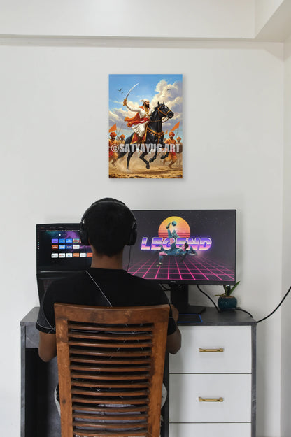 The Chhatrapati Shivaji Maharaj Poster | 'जय भवानी, जय शिवाजी' | Battle Charge Form - 1 x 1.5 ft (Glossy)