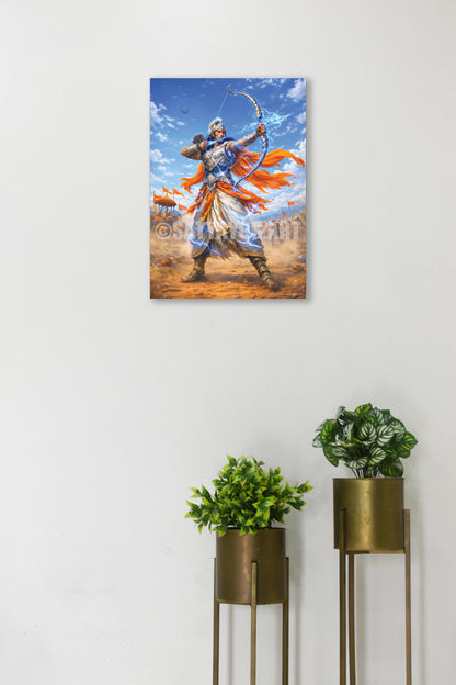 The Mahayoddha Arjun Poster | 'न हि कर्तव्यं त्याज्यम्' | Gandiva Form - 1 x 1.5 ft (Glossy)