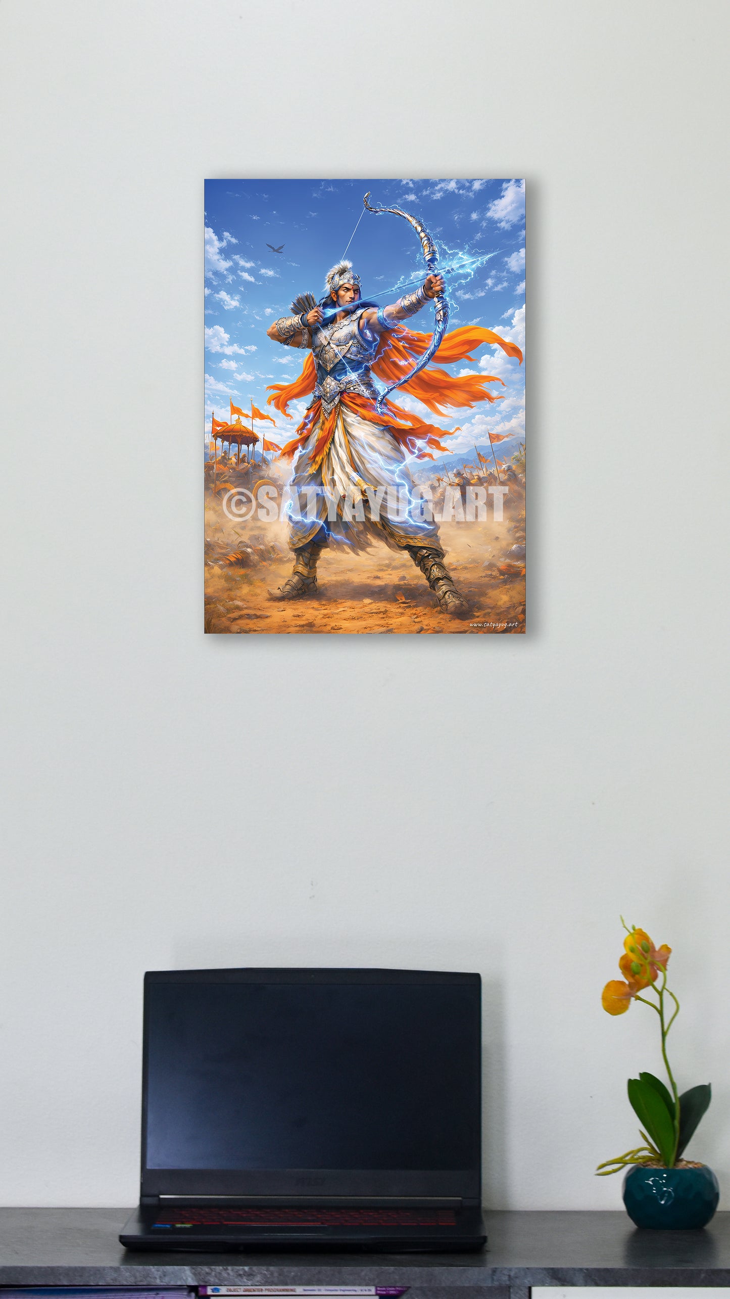 The Mahayoddha Arjun Poster | 'न हि कर्तव्यं त्याज्यम्' | Gandiva Form - 1 x 1.5 ft (Glossy)