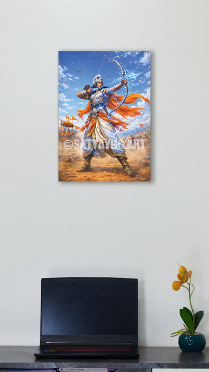 The Mahayoddha Arjun Poster | 'न हि कर्तव्यं त्याज्यम्' | Gandiva Form - 1 x 1.5 ft (Glossy)