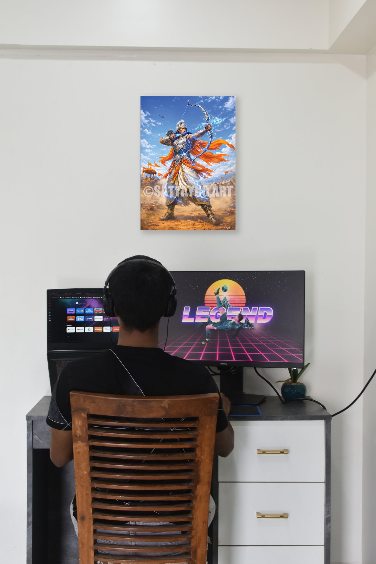 The Mahayoddha Arjun Poster | 'न हि कर्तव्यं त्याज्यम्' | Gandiva Form - 1 x 1.5 ft (Glossy)