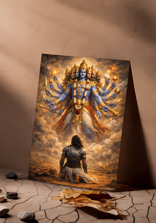 The Bhakt Arjun Poster | 'त्वमेव शरणं मम' | Vishnu Prarthana Form - 1 x 1.5 ft (Glossy)