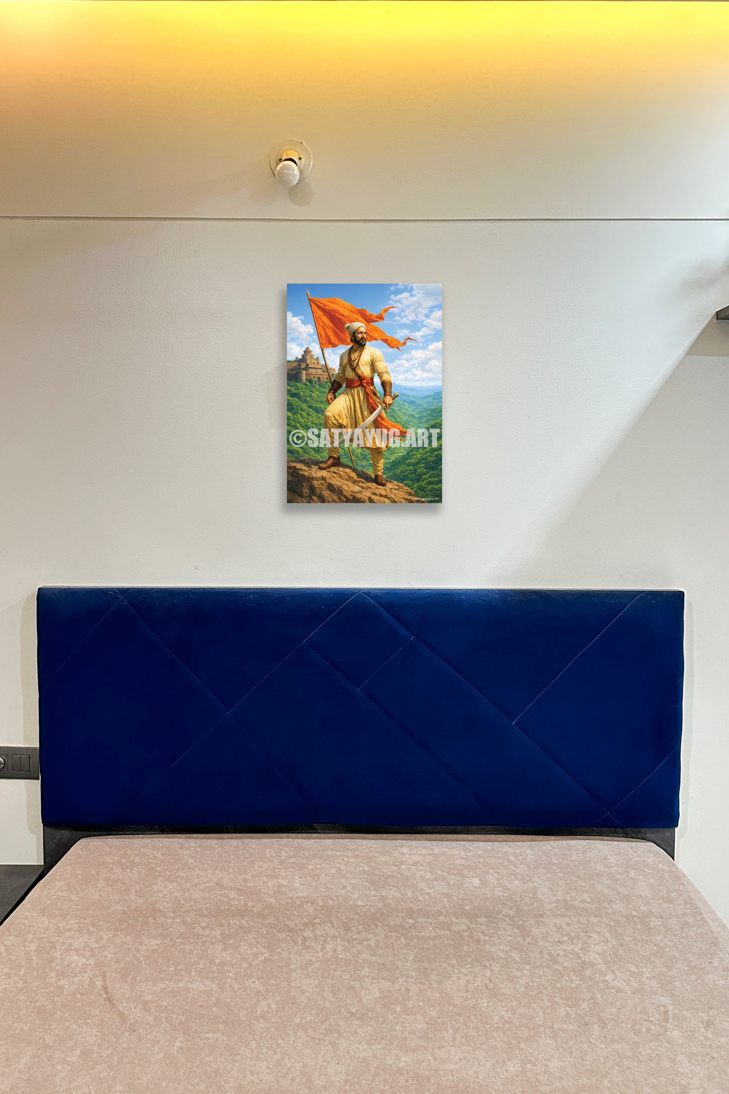 The Lion of Sahyadri Poster | 'जय भवानी, जय शिवाजी' | Mountain Form - 1 x 1.5 ft (Glossy)