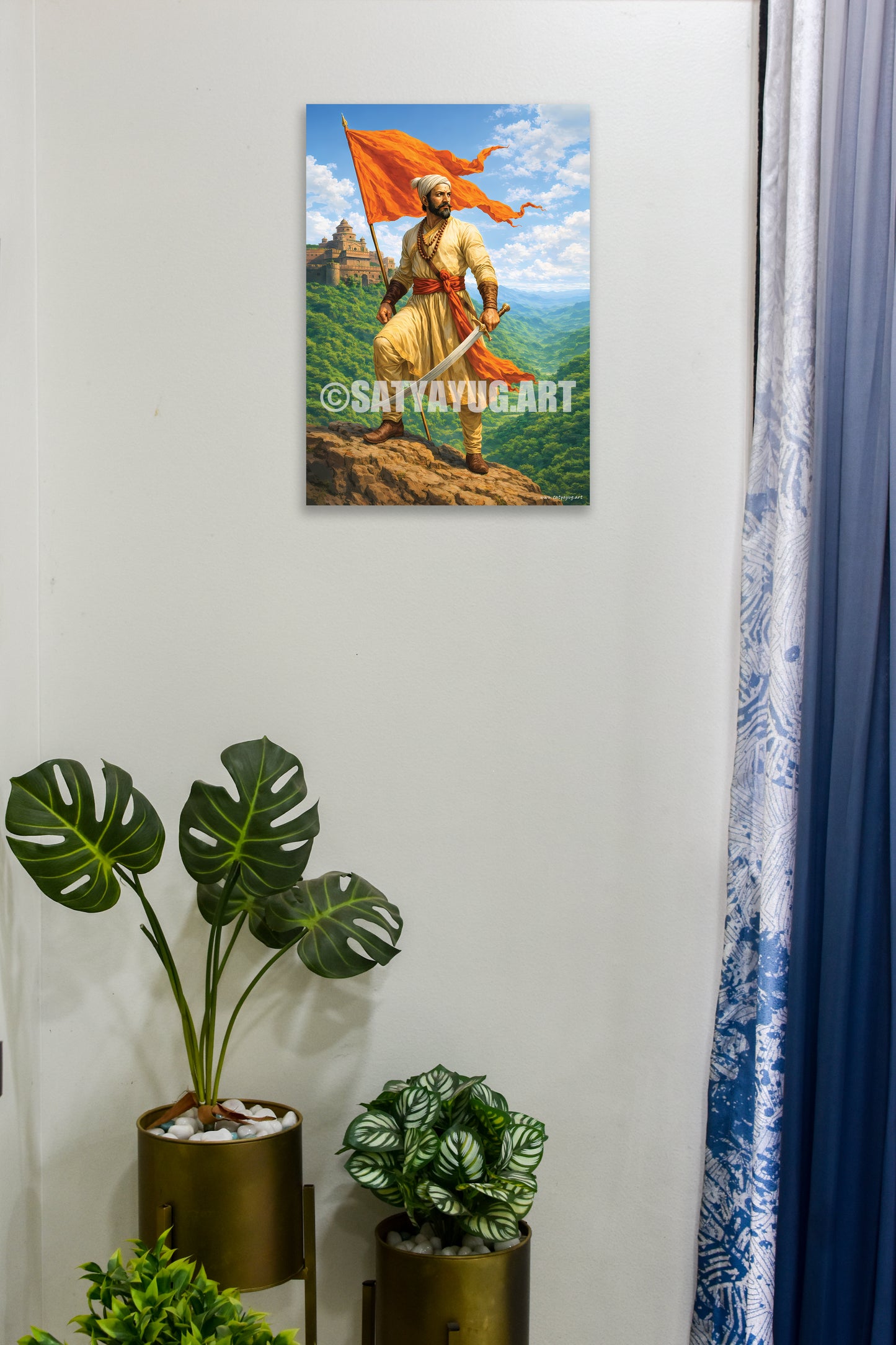 The Lion of Sahyadri Poster | 'जय भवानी, जय शिवाजी' | Mountain Form - 1 x 1.5 ft (Glossy)