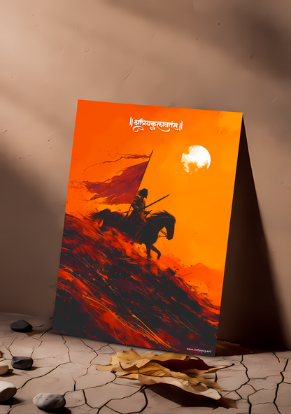 🛡️ The Maratha Pride Poster | 'क्षत्रियकुलावतंस छत्रपती शिवाजी महाराज' | Portrait - 1 x 1.5 ft (Glossy)