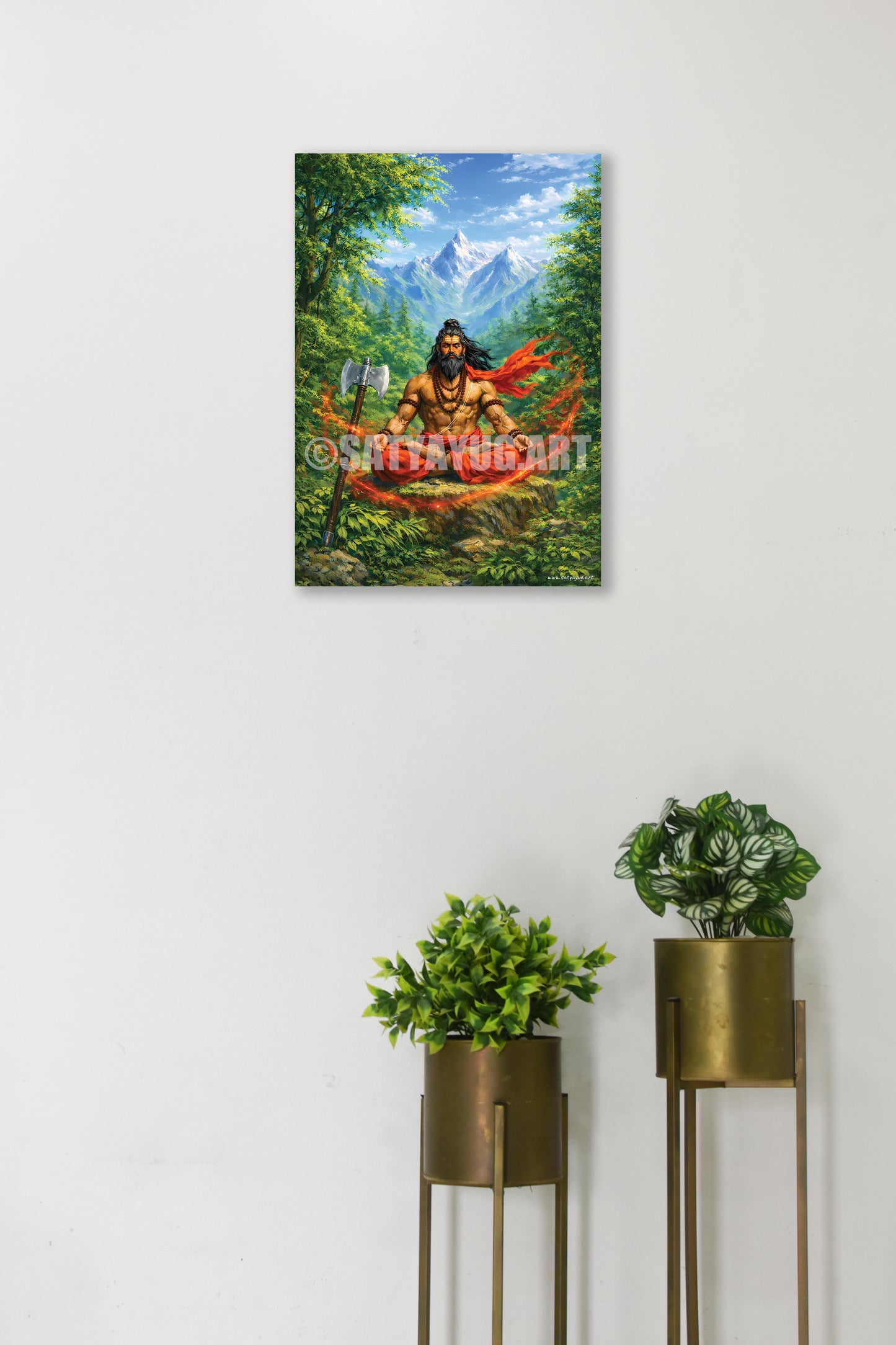 The Tapasvi Parshuram Poster | 'ध्यानमूलं गुरोर्मूर्तिः' | Jungle Meditation Form - 1 x 1.5 ft (Glossy)
