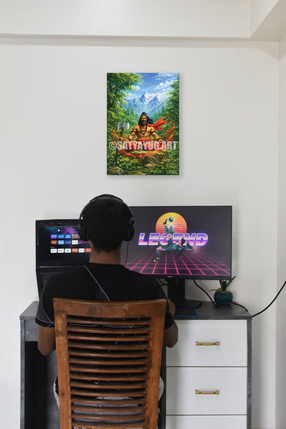 The Tapasvi Parshuram Poster | 'ध्यानमूलं गुरोर्मूर्तिः' | Jungle Meditation Form - 1 x 1.5 ft (Glossy)