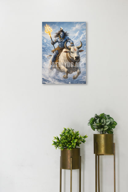 The Nandivahan Shiva Poster | 'शिवोऽहम्' | Divine Journey Form - 1 x 1.5 ft (Glossy)