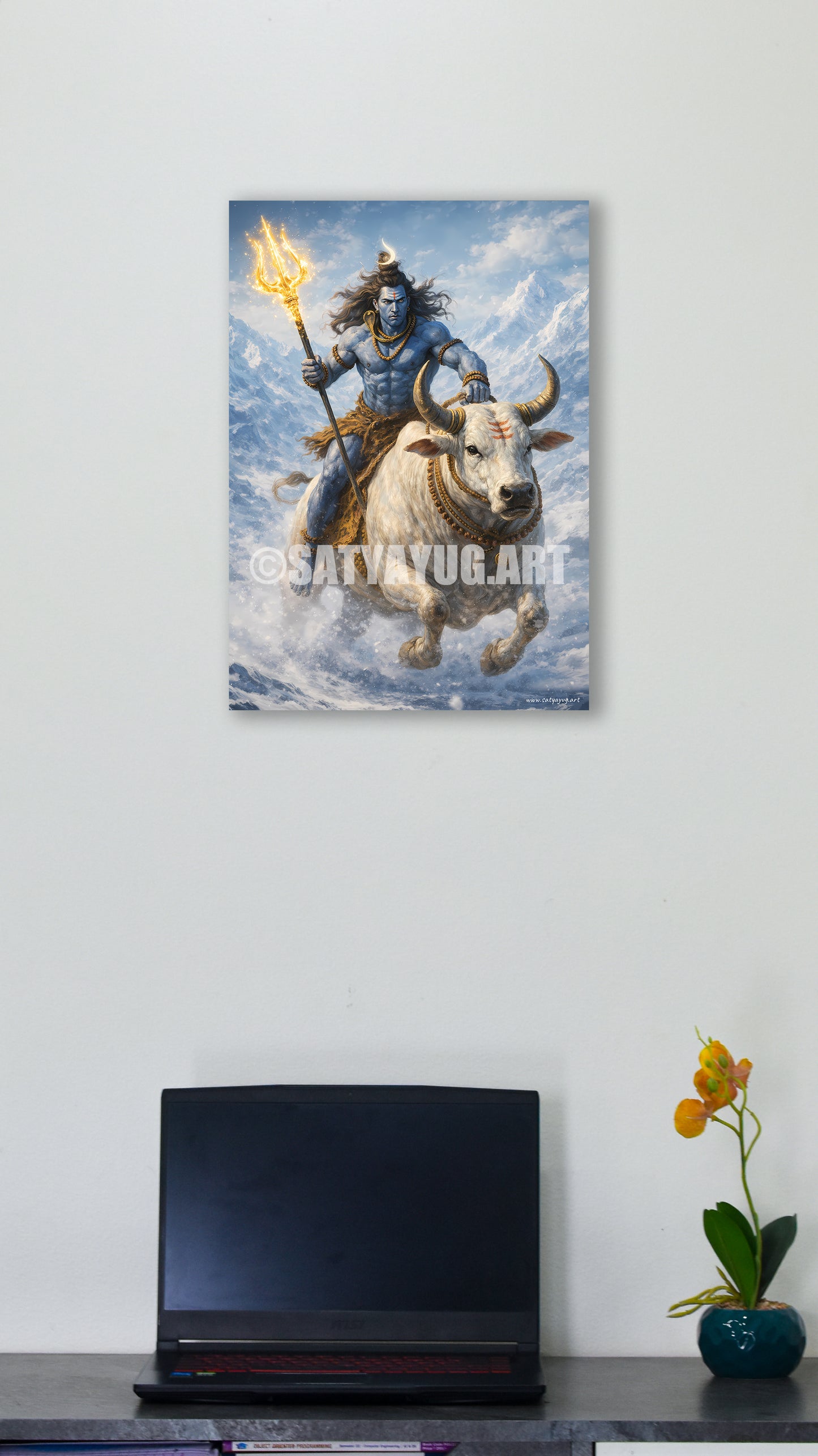 The Nandivahan Shiva Poster | 'शिवोऽहम्' | Divine Journey Form - 1 x 1.5 ft (Glossy)