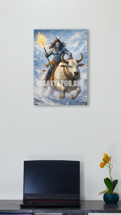 The Nandivahan Shiva Poster | 'शिवोऽहम्' | Divine Journey Form - 1 x 1.5 ft (Glossy)