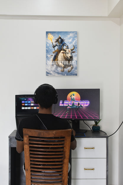 The Nandivahan Shiva Poster | 'शिवोऽहम्' | Divine Journey Form - 1 x 1.5 ft (Glossy)