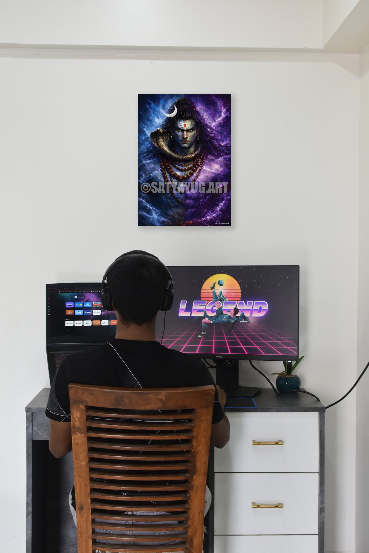 The Rudra Mahadev Poster | 'कालों के काल महाकाल' | Cosmic Energy Form - 1 x 1.5 ft (Glossy)