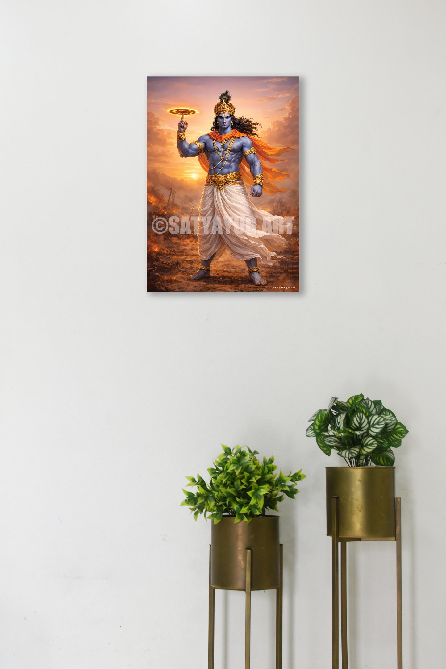 The Krishna Poster | 'धर्मसंस्थापनार्थाय सम्भवामि युगे युगे' | War Form - 1 x 1.5 ft (Glossy)