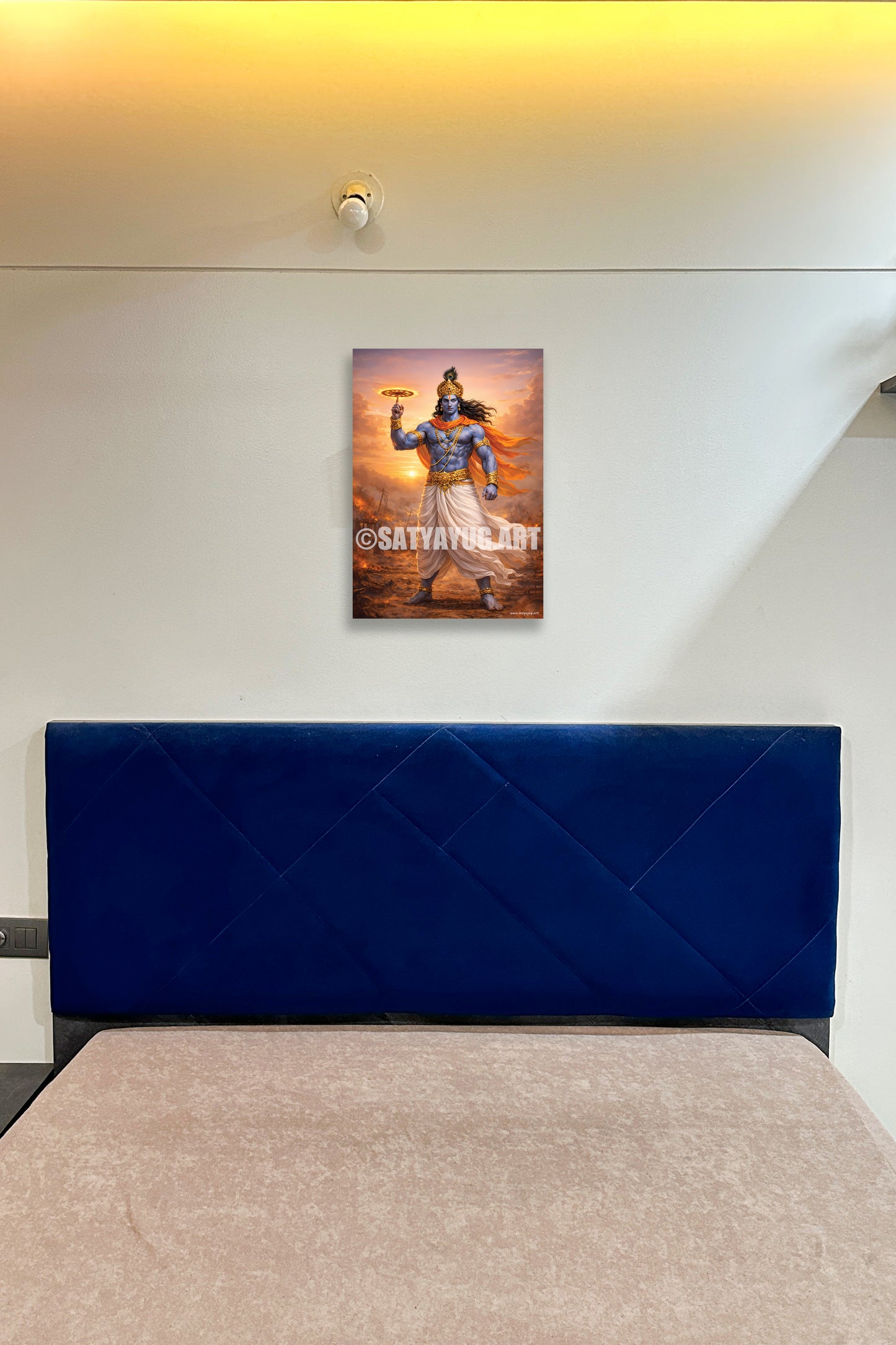 The Krishna Poster | 'धर्मसंस्थापनार्थाय सम्भवामि युगे युगे' | War Form - 1 x 1.5 ft (Glossy)